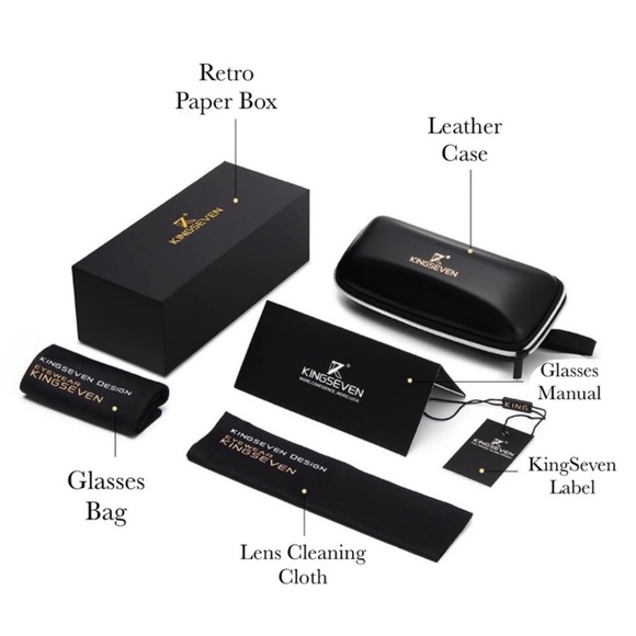 KINGSEVEN Gray Gradient Polarized Butterfly Sunglasses with Gold Crystal Fox - Picture 15 of 16